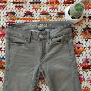 Gray AEO Super Skinny Jeans